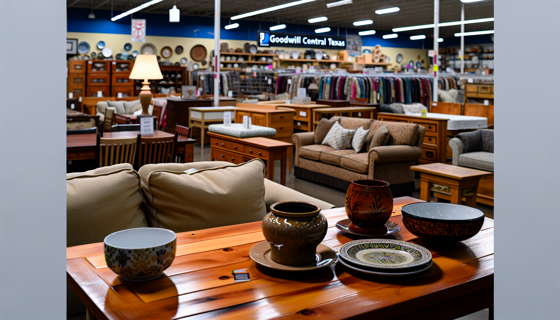 Goodwill Central Texas store interior with a variety of donated furniture and household items