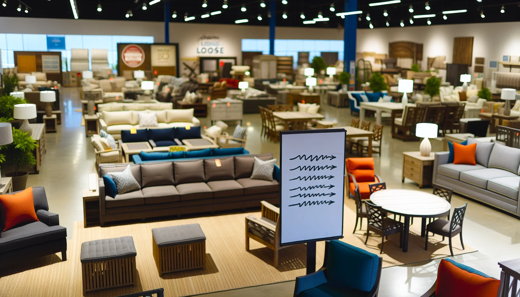 Variety of indoor and outdoor furniture on sale