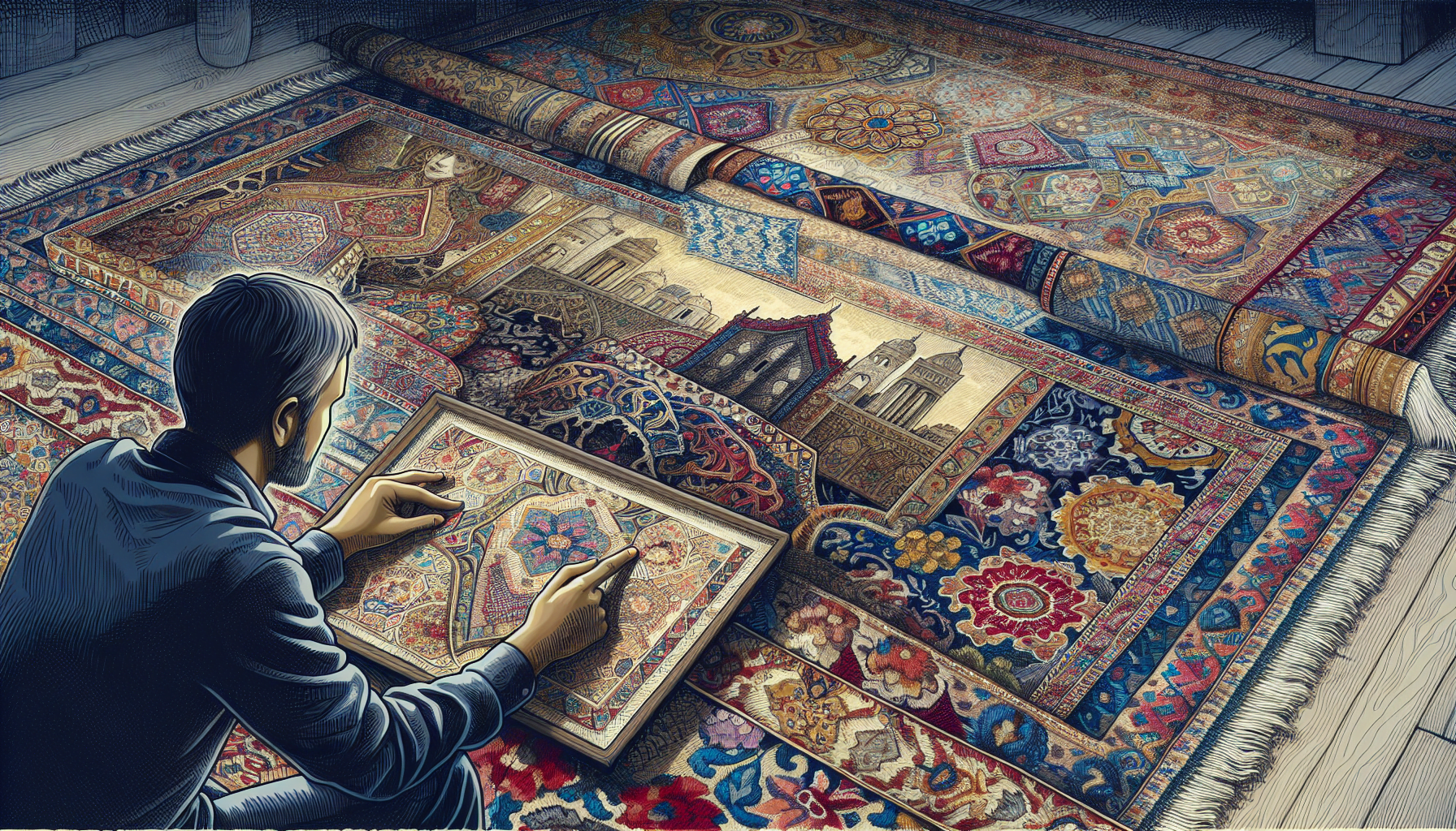 Illustration of reading oriental rug patterns