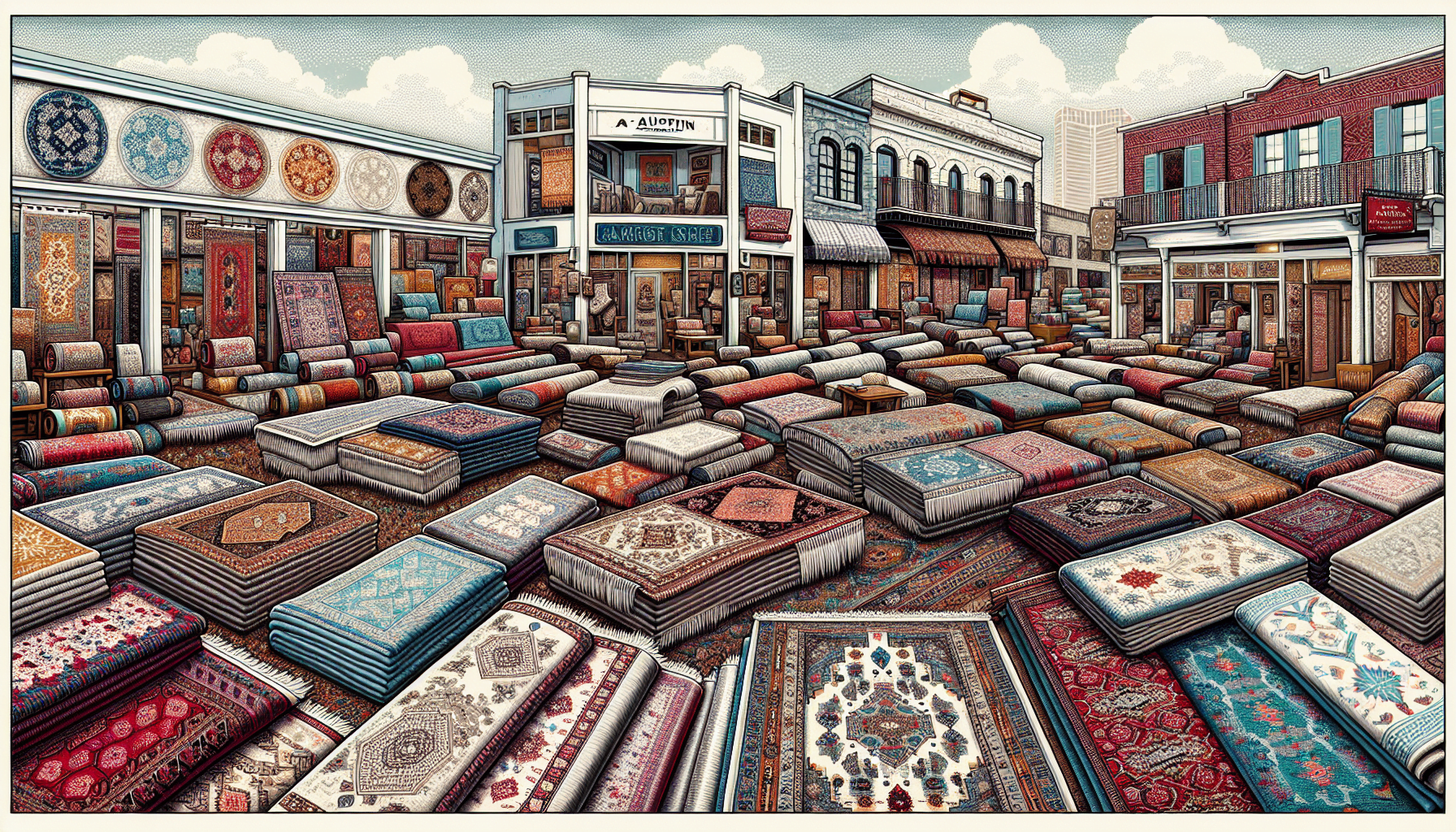 Variety of handmade rugs at Austin's premier rug destinations