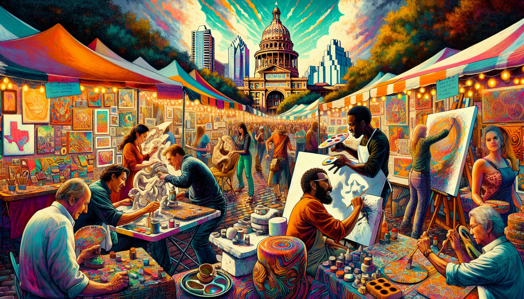 Community art markets and events in Austin