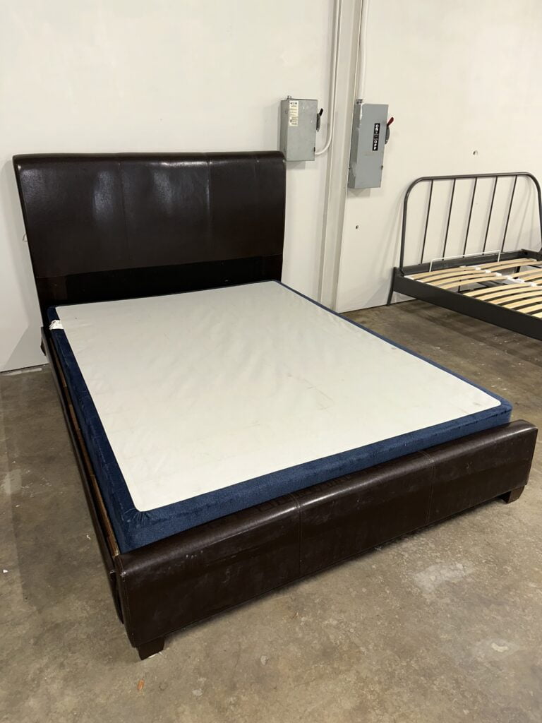 Brown Leather Bed Frame - Asherfield
