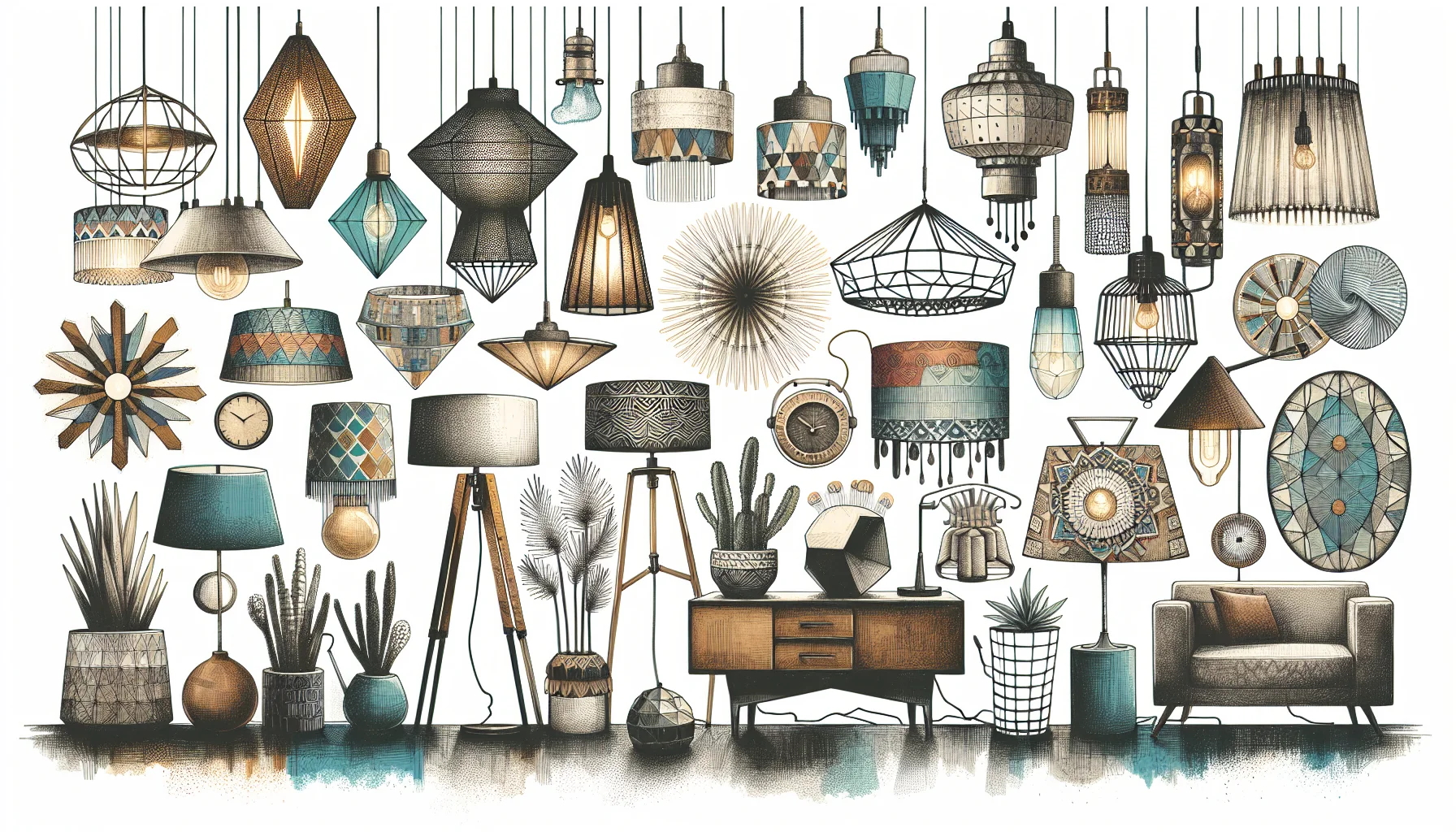 Artistic lighting fixtures and home accessories