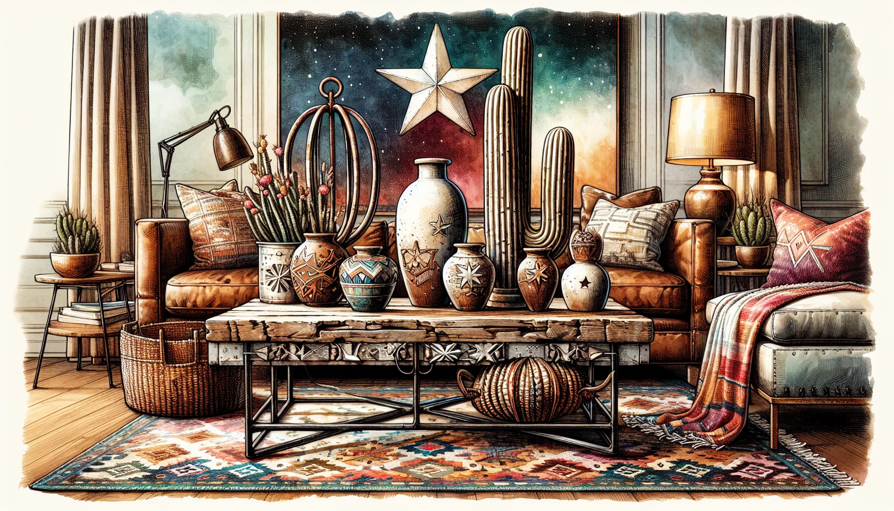 Artistic home decor items displayed in a stylish setting