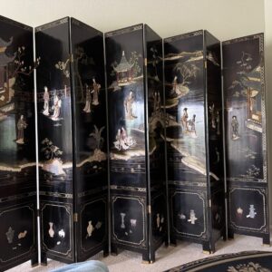 Antique Asian panel with ornate inlays