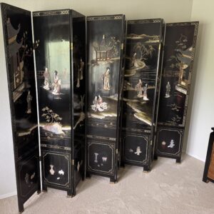 Antique Asian panel with ornate inlays