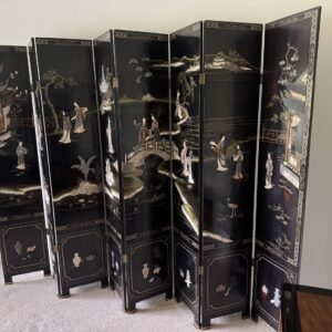 Antique Asian panel with ornate inlays