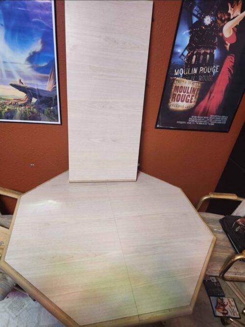 Chromcraft 1989 octagonal dining room table with leaf and 5 chairs