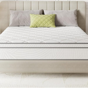 White 6 inches mattress with frame for 150 $