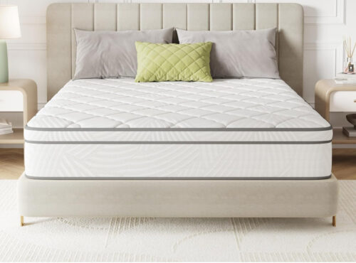White 6 inches mattress with frame for 150 $