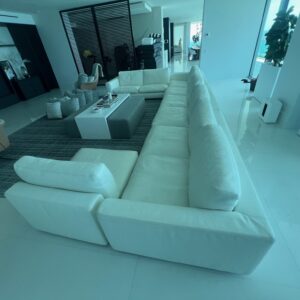 Rivolta e la Pelle, White leather 9 seater Sectional Sofa