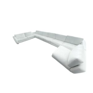 Rivolta e la Pelle, White leather 9 seater Sectional Sofa