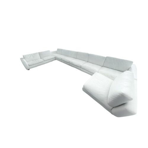 Rivolta e la Pelle, White leather 9 seater Sectional Sofa