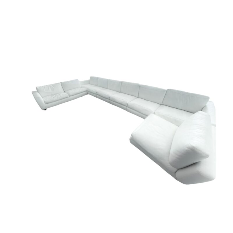 Rivolta e la Pelle, White leather 9 seater Sectional Sofa