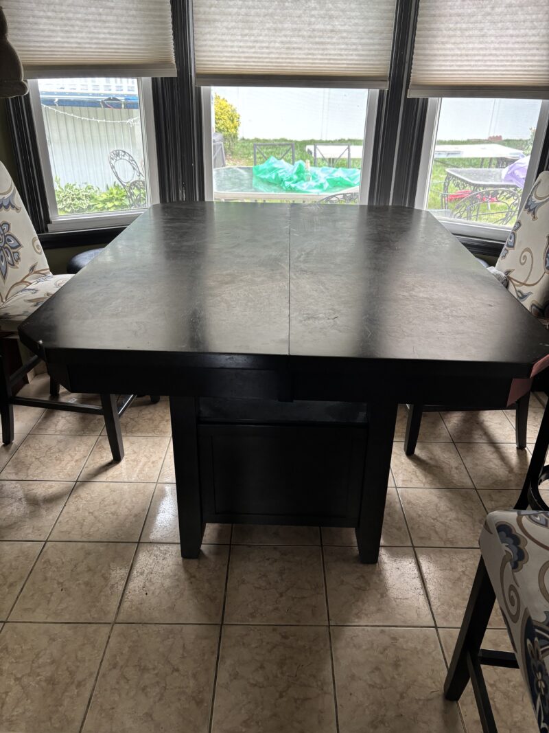 54” x 42” pub height dining set (Gray).  Fully functional condition, but does have wear.