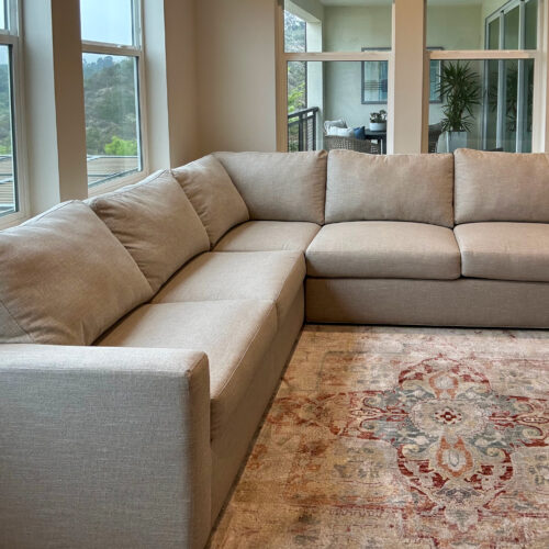 L-shaped sectional couch-2 Spacious & Stylish Tristan Sectional Sofa - Light Greige - Smoke/Pet-Free Home!