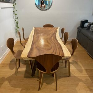 Beautiful custom made tropical Costa Rican hardwood dining table with 8 matching chairs