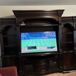 IMG_2718 Classic Dark Wood Entertainment Center – Fits up to 65” TV