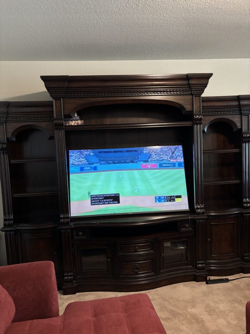 IMG_2718 Classic Dark Wood Entertainment Center – Fits up to 65” TV