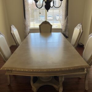 **🪑 7-Piece Dining Set – 8-Foot Table + 6 Matching Chairs (Antique White Finish) – Amazon link provided**