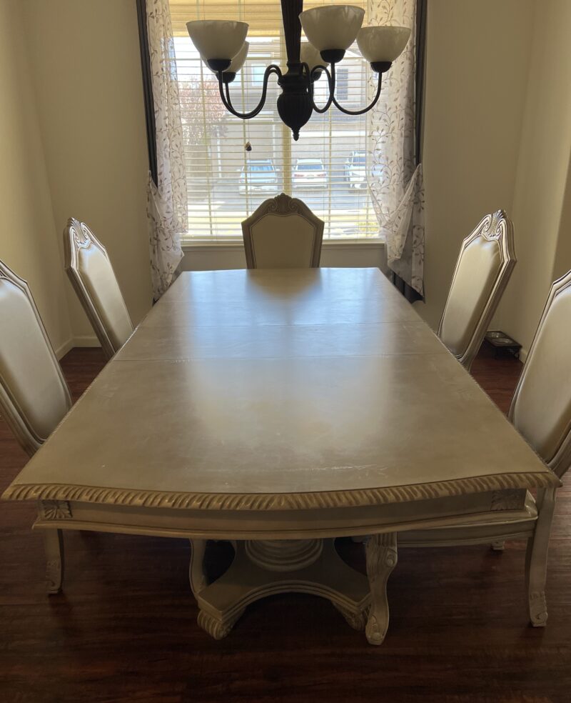 01 **πͺ 7-Piece Dining Set β 8-Foot Table + 6 Matching Chairs (Antique White Finish) β Amazon link provided**