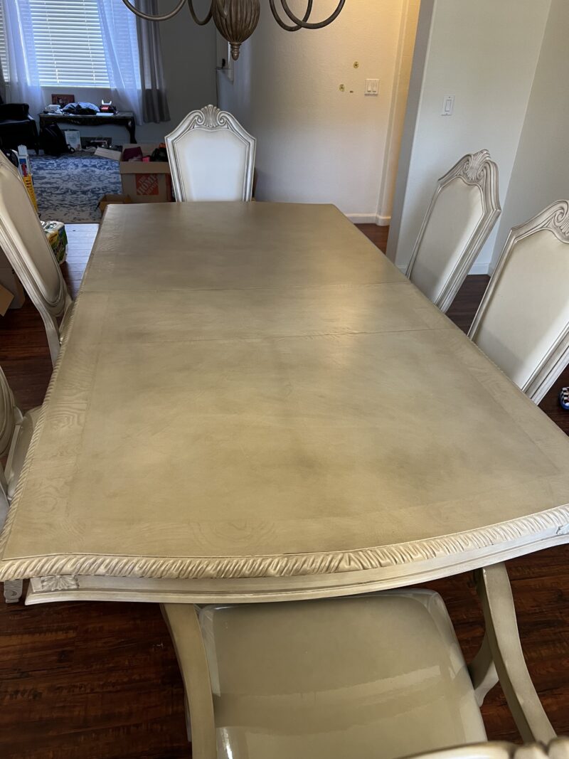 02 **πͺ 7-Piece Dining Set β 8-Foot Table + 6 Matching Chairs (Antique White Finish) β Amazon link provided**