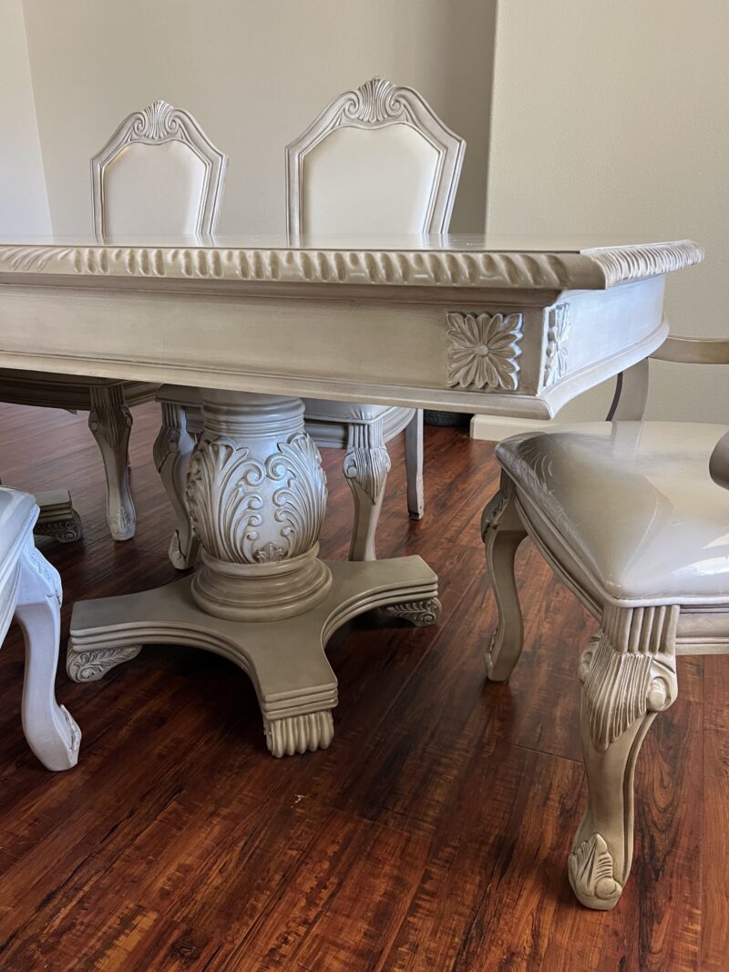 04 **πͺ 7-Piece Dining Set β 8-Foot Table + 6 Matching Chairs (Antique White Finish) β Amazon link provided**