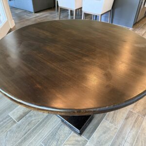 Round Solid Wood Dining Table with Chairs
