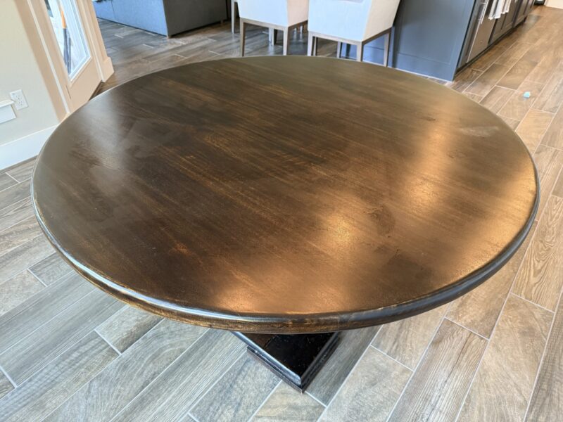 Round Solid Wood Dining Table with Chairs