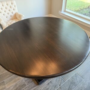 Round Solid Wood Dining Table with Chairs