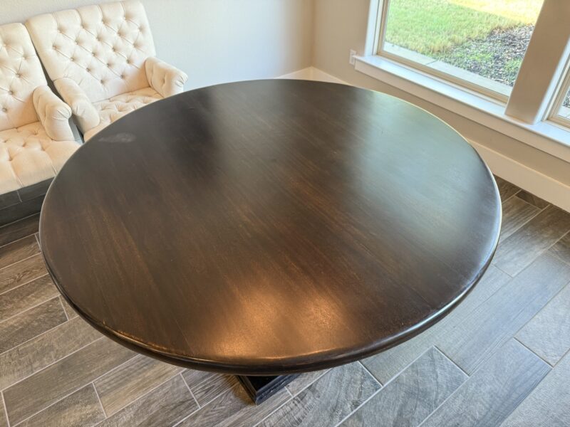 Round Solid Wood Dining Table with Chairs