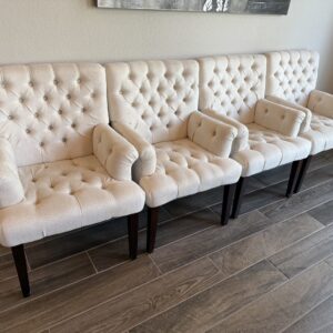 Round Solid Wood Dining Table with Chairs