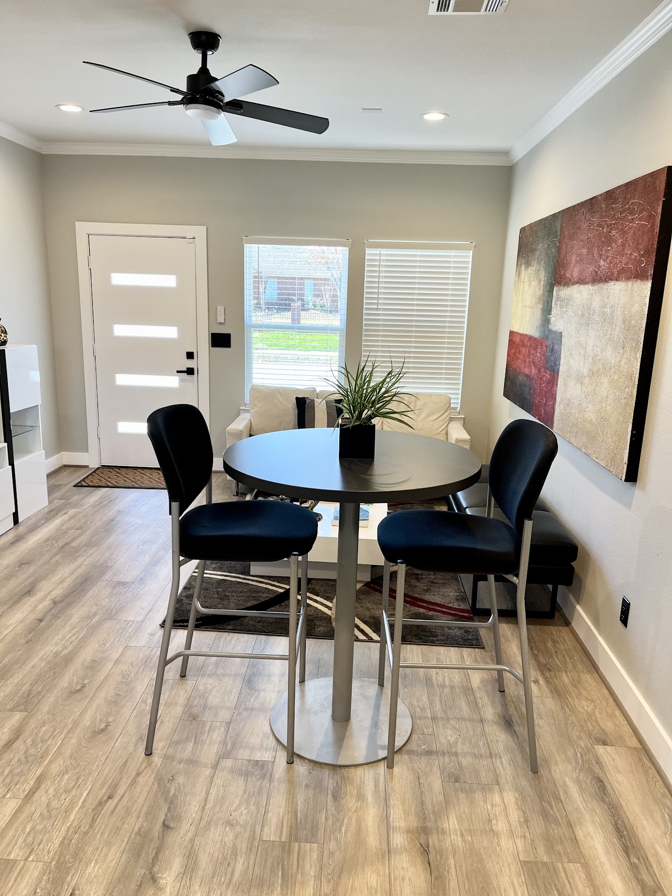 Selling furniture with a tidy living room and styled coffee table