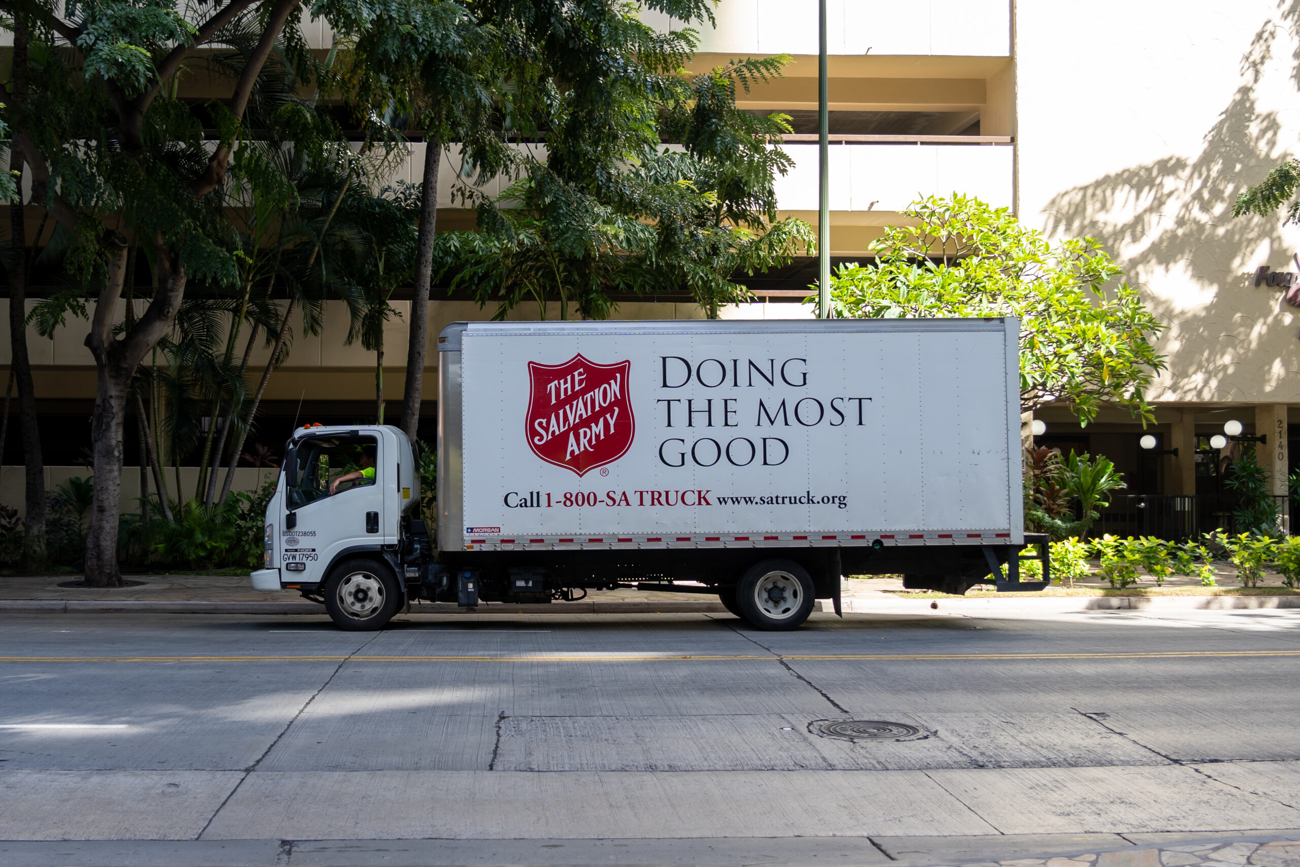 Salvation Army truck for mattress donations in Austin