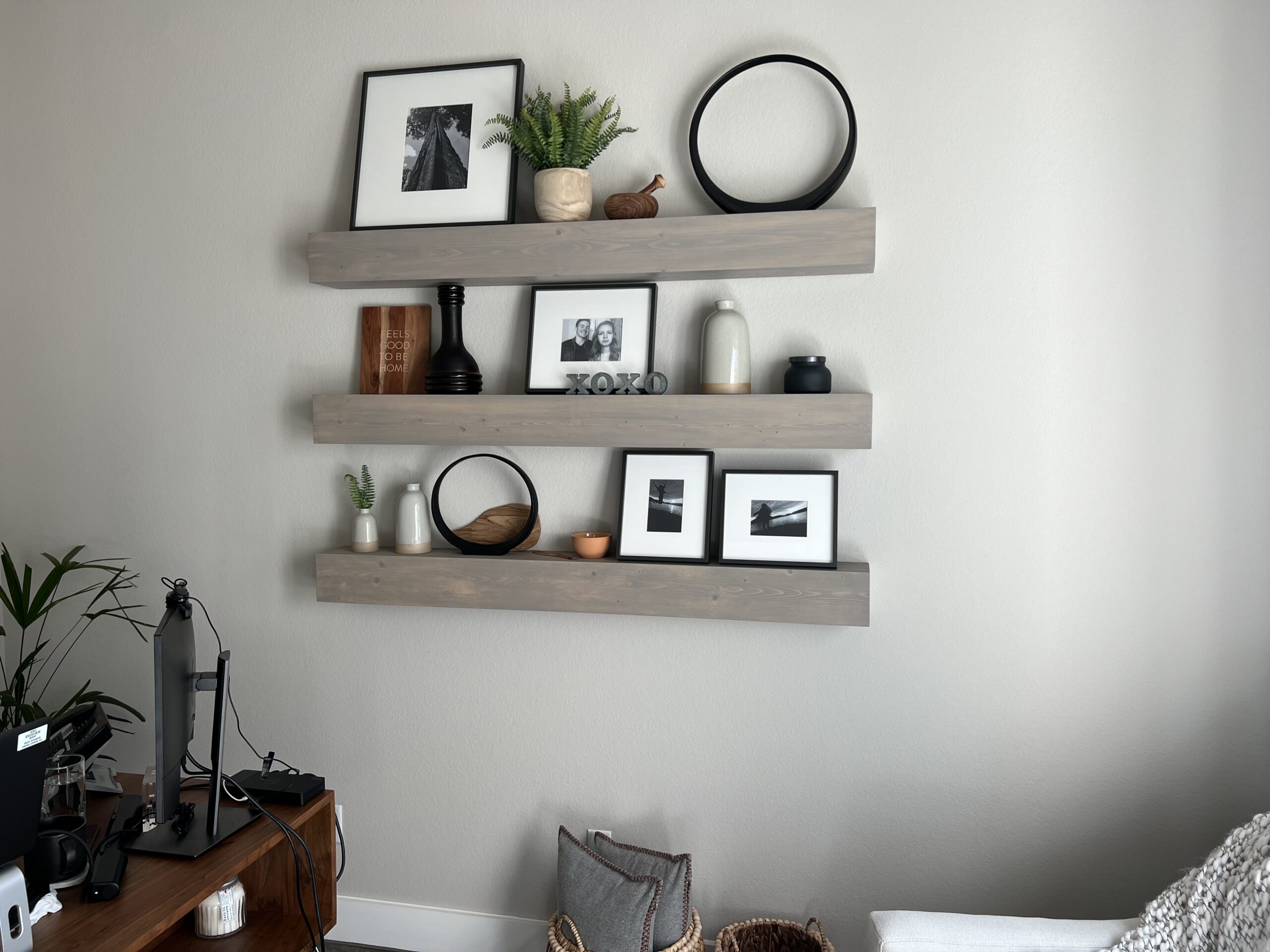 Custom-made Rustic Pine Floating Shelf