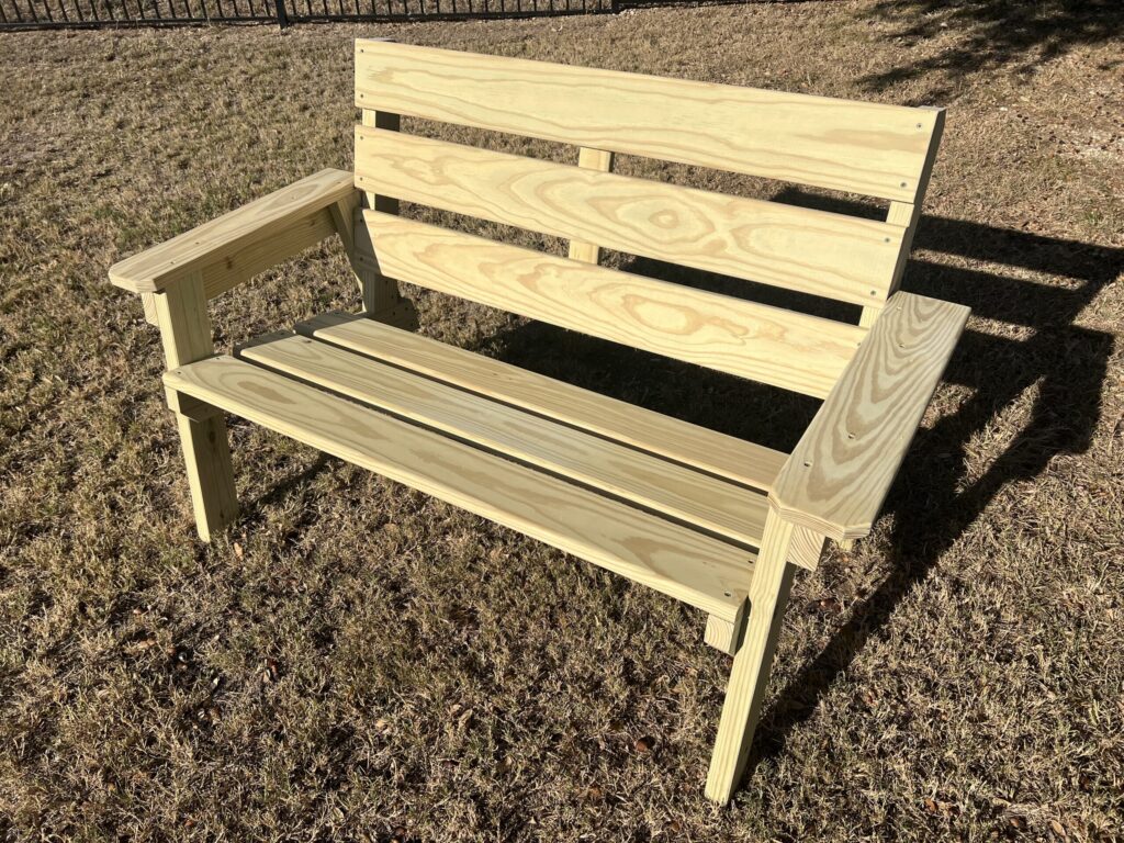 Natural Wood Outdoor Lounge Bench