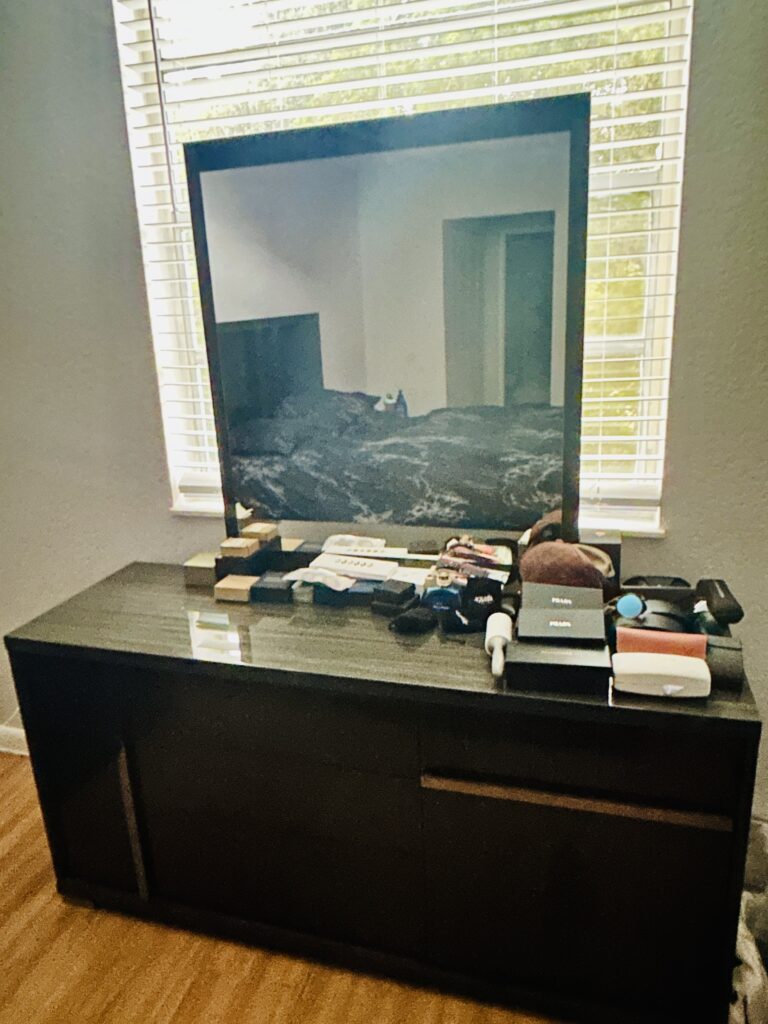 dresser and mirror