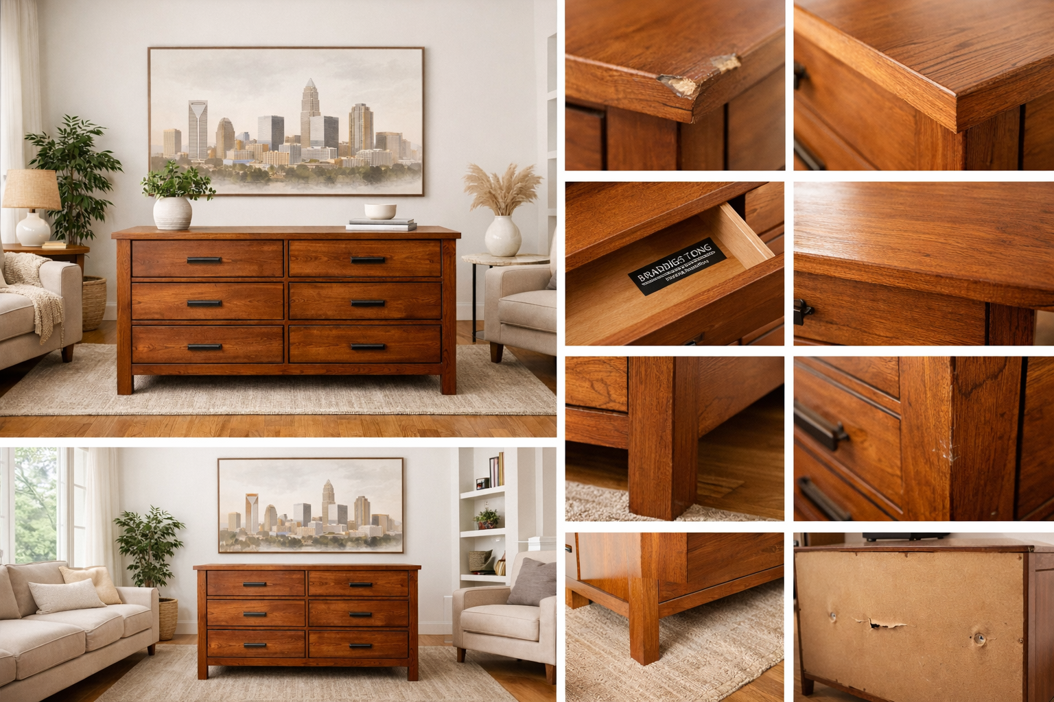 Clean bright furniture photo example for Charlotte resale listings