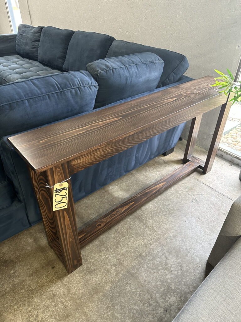 Classic Brown Pine Wood 60” Console Table