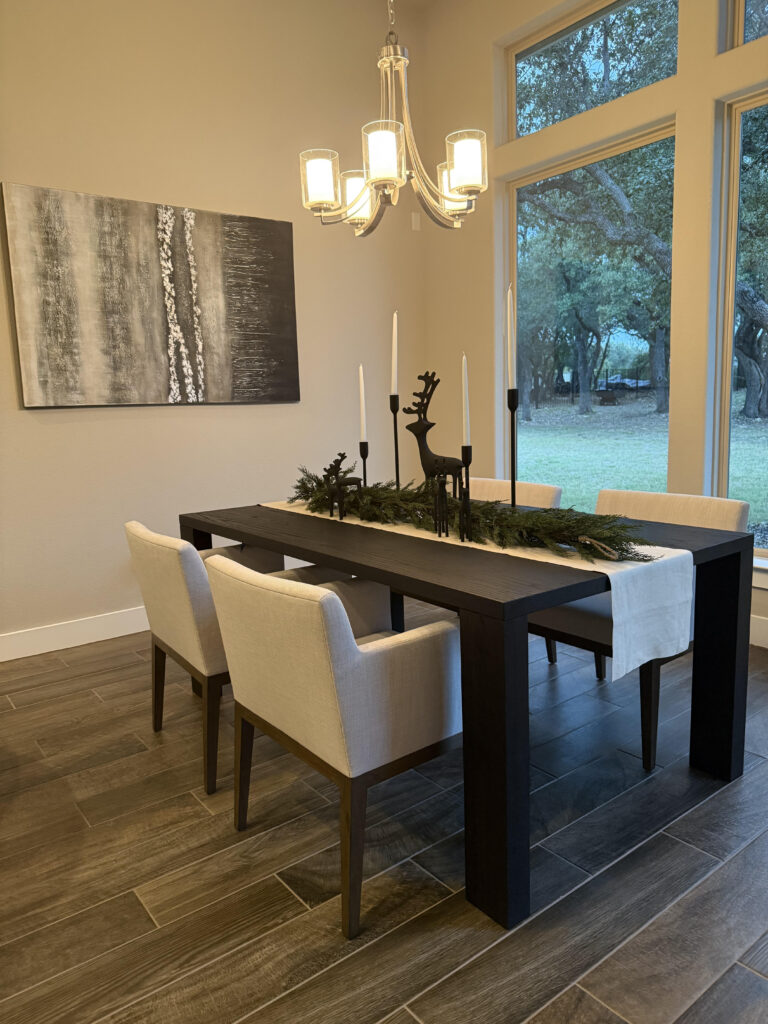 Jet Black Modern 72” Solid Wood Dining Table