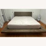 Modern natural wood beautiful king bed in smoked natural oak
