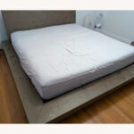 Modern natural wood beautiful king bed in smoked natural oak