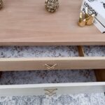 Modern Refinished 6-Drawer Dresser with Solid Wood Top and neutral color