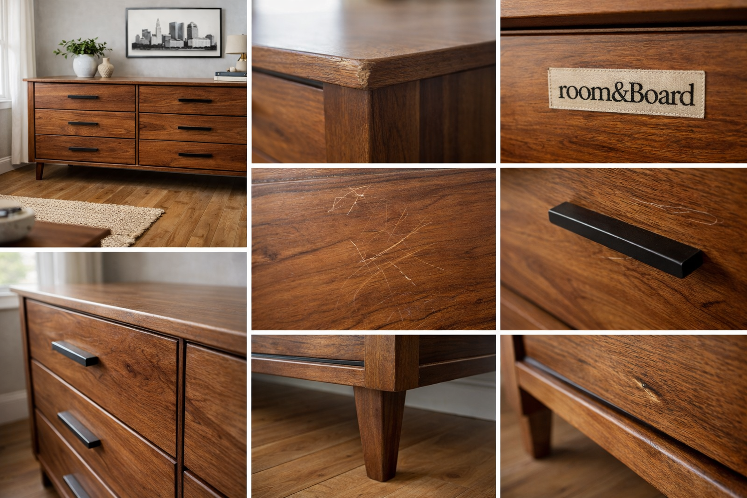 Photo coach collage showing the exact shots to take for furniture resale in Columbus, OH