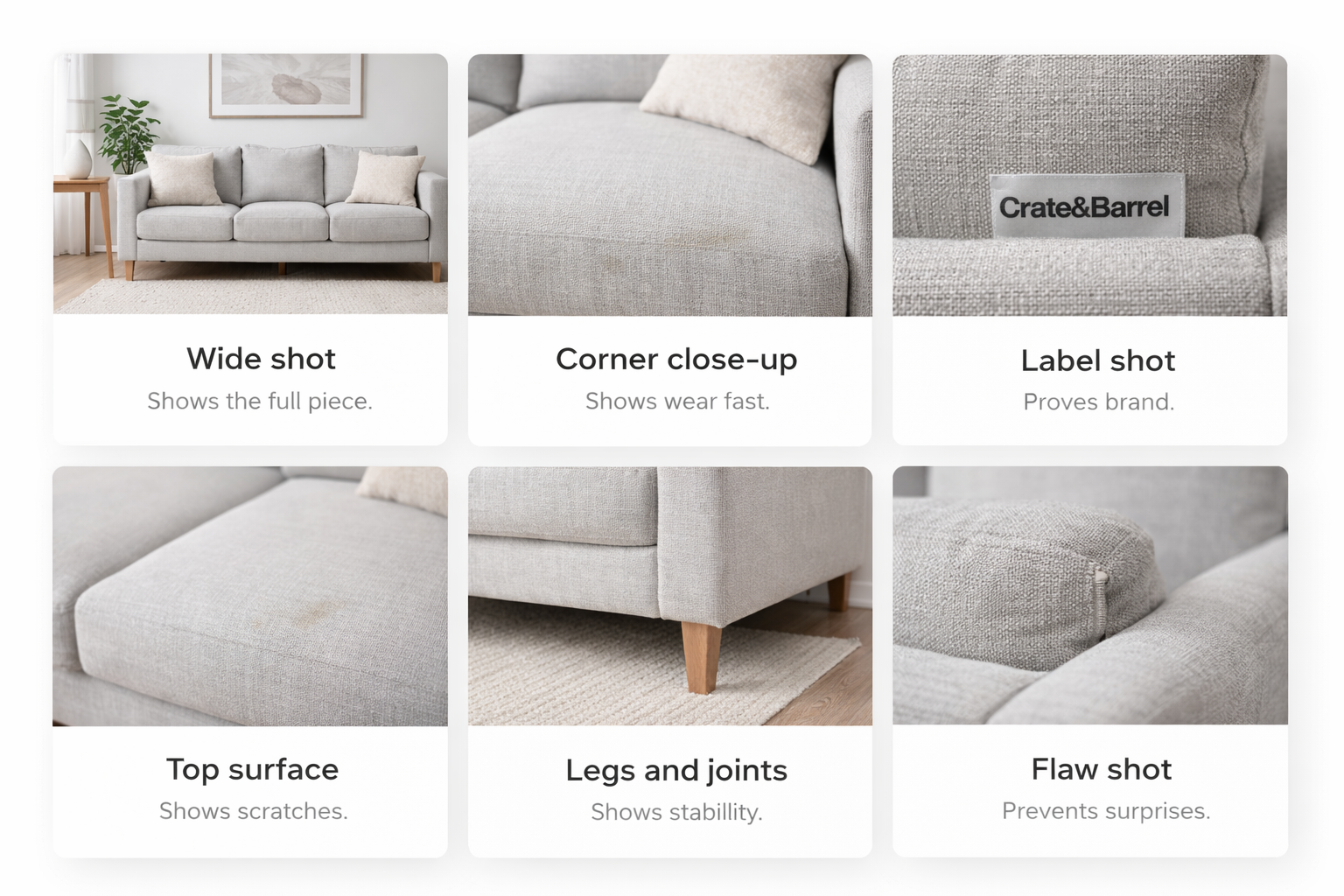 Couch photo coach collage showing the best shots to take