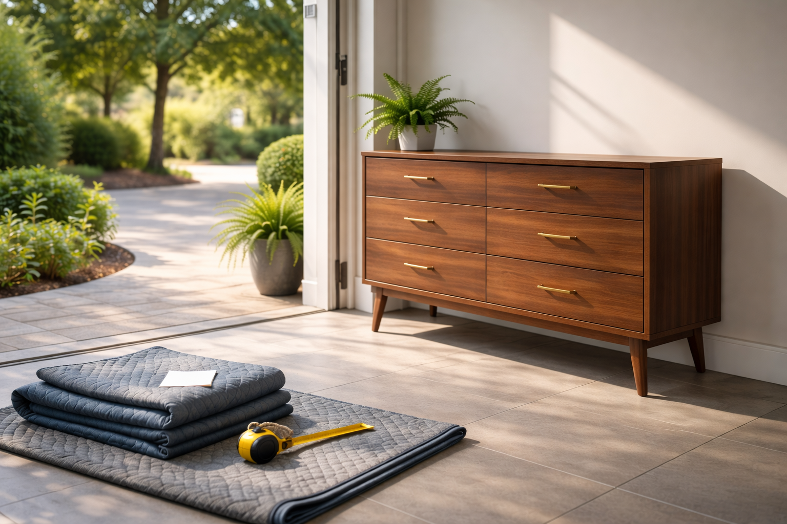 Pickup-ready furniture photo for Atlanta sellers with clear path and notes