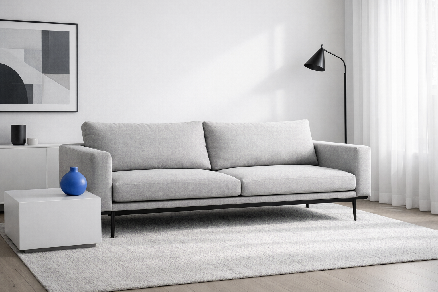 Used furniture value calculator hero photo showing a clean, premium furniture piece in bright daylight.