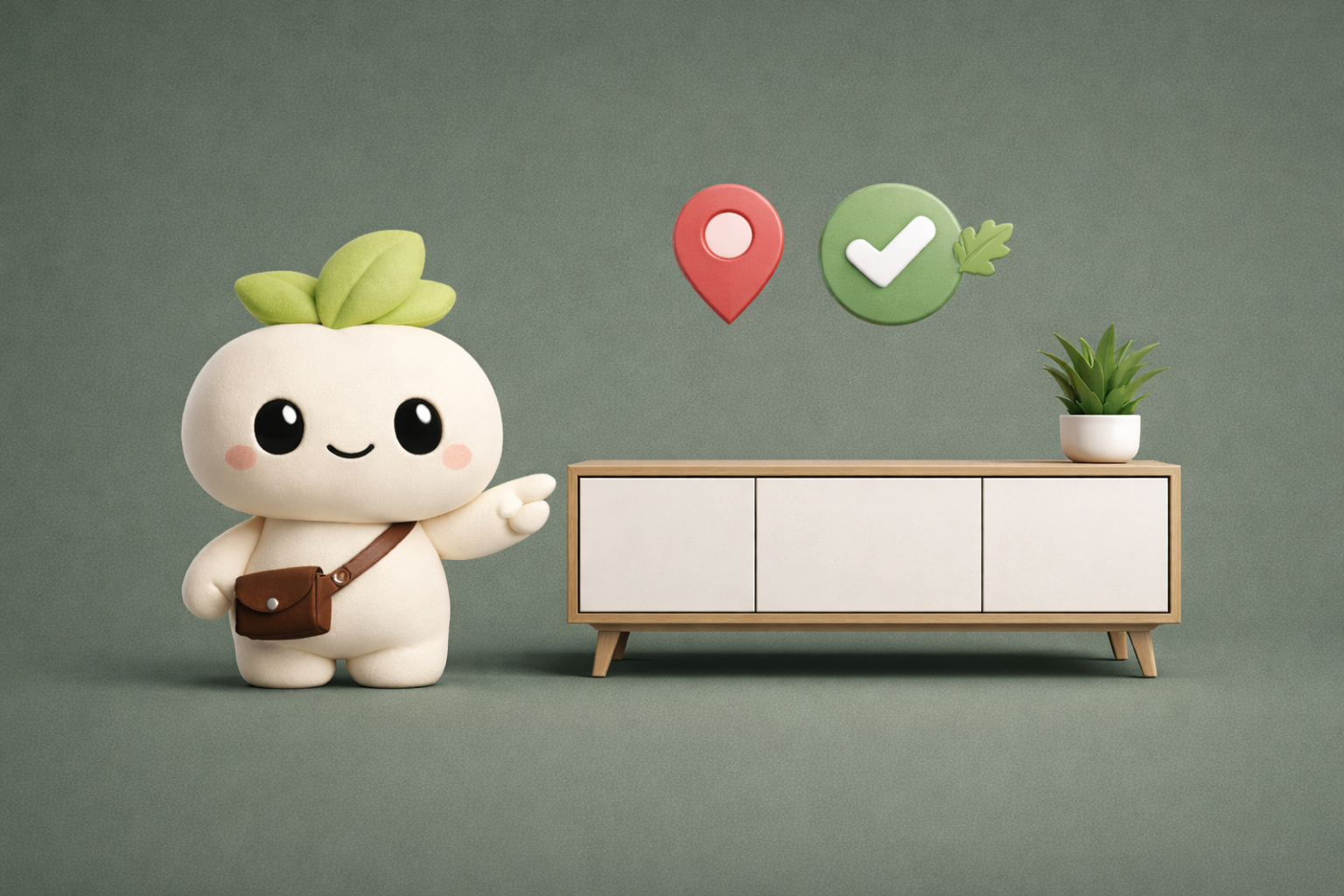 Used furniture in Oakland CA hero with Sprout and local pin badge icons