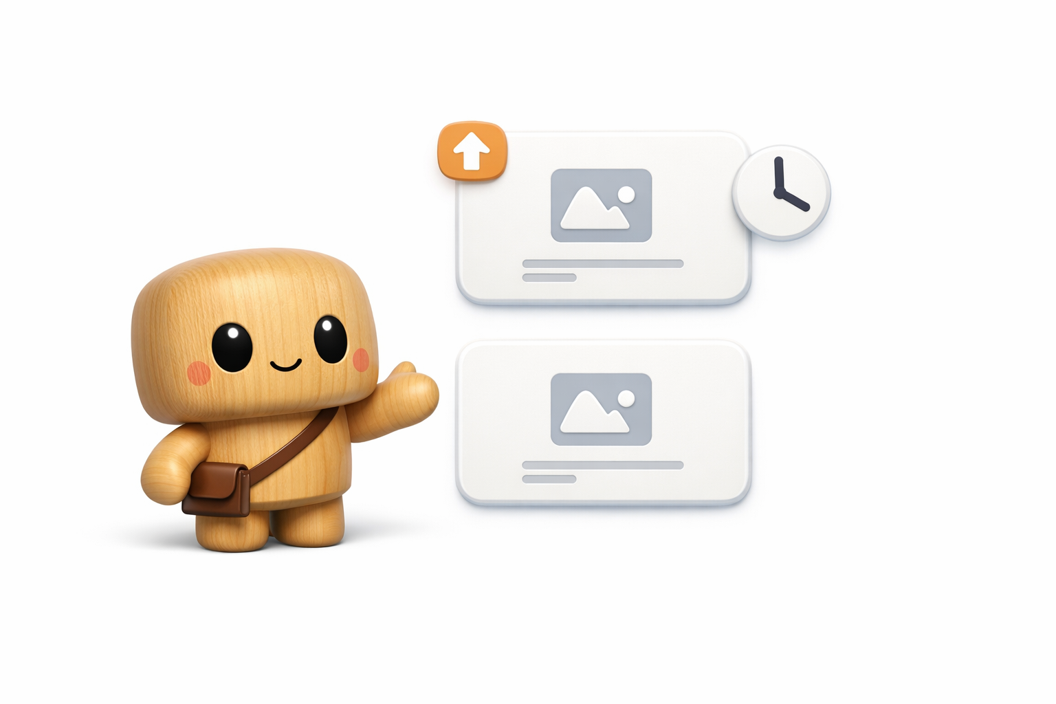 Chip presenting a boosted listing card above a regular card with a clock icon.