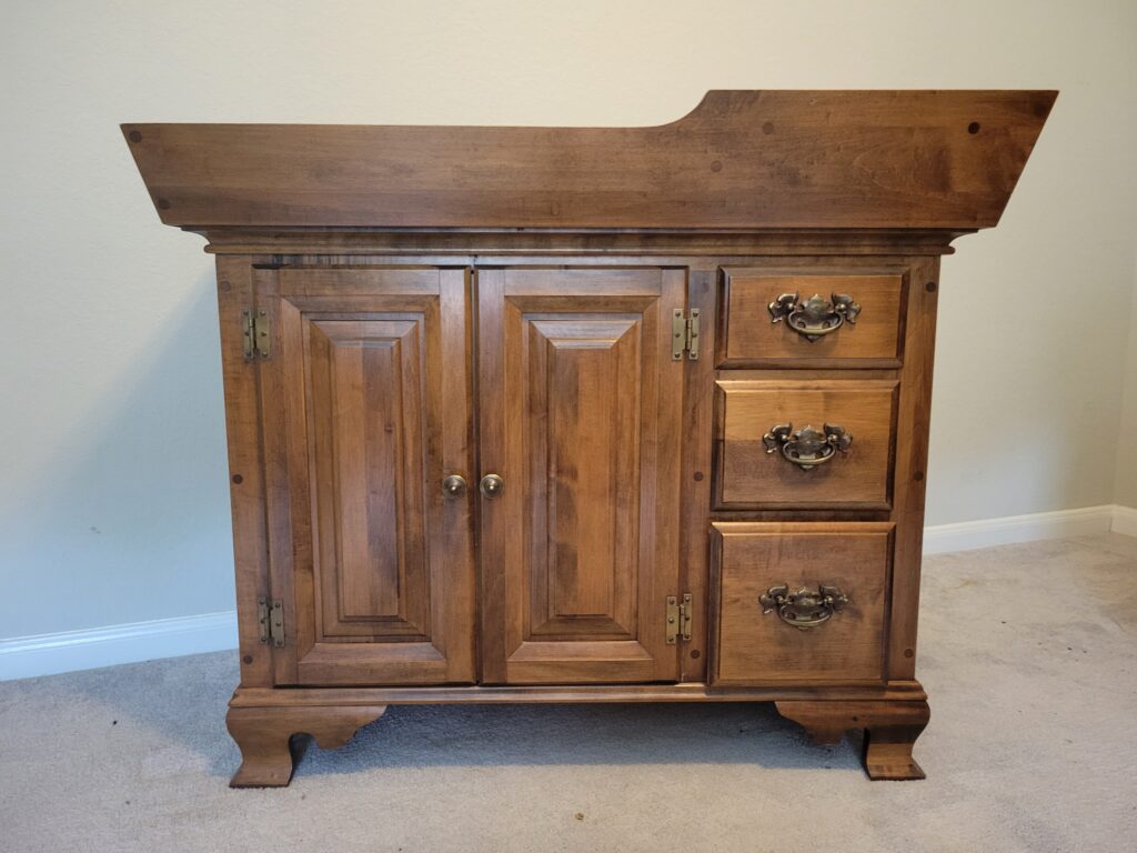 Vintage dry sink, solid maple